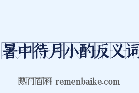 暑中待月小酌反义词是什么意思的图片